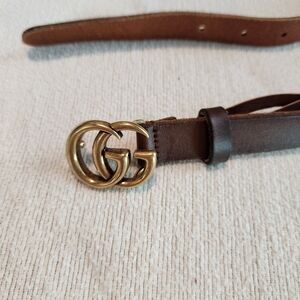Gucci Brown Belt with Gold Buckle